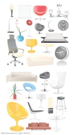 家居用品矢量素材 設計中的實用與美感