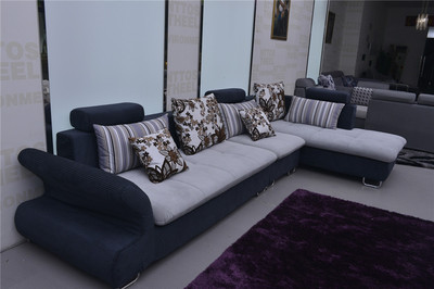 藍(lán)珊瑚轉(zhuǎn)角布藝沙發(fā) 小戶型客廳的現(xiàn)代簡(jiǎn)約爆款之選